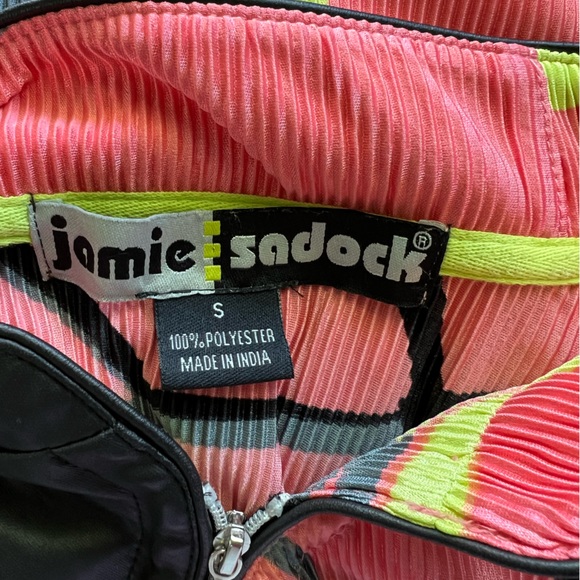 EUC Jamie Sadock Sleeveless Pleated Top w/Zippered Front & Abstract Pattern - Picture 6 of 9